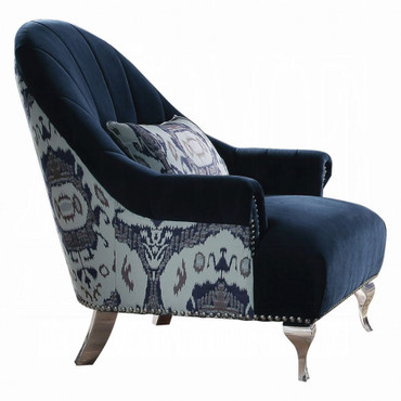 Jaborosa Chair w/1 Pillows (Blue Velvet) / 50347