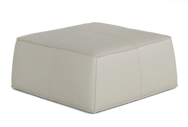 Divani Casa April - Modern Light Grey Leather Square Ottoman / VGKKKFD1000-GRY-3