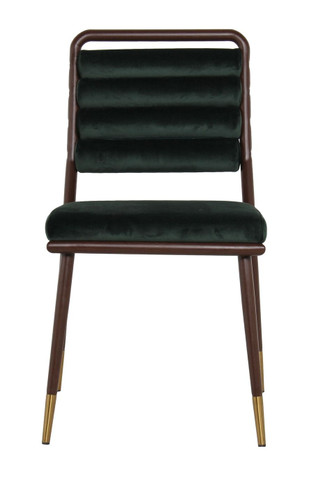 Modrest Biscay - Modern Dark Green & Walnut Steel Dining Chair / VGEUMC-9697CH-GRN