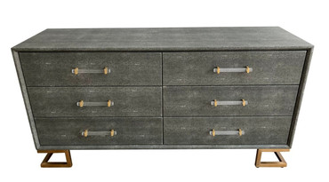 Modrest Howard - Modern Shagreen Grey Leatherette & Gold Dresser / VGGMCHD-1528-6-DRS