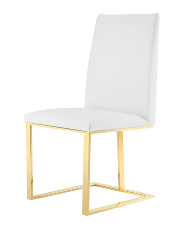 Modrest Frankie - Contemporary White & Gold Dining Chair / VGGAGA-6917CH-WHT