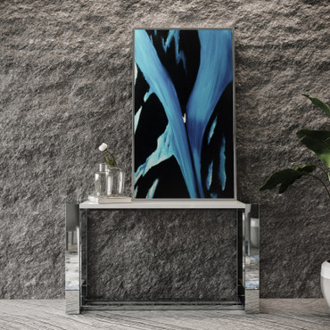 Modrest Fauna - Modern White High Gloss & Stainless Steel Console Table / VGBBBN-2X-CT-WHT