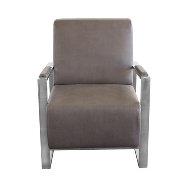 Century Accent Chair w/ Stainless Steel Frame - Elephant Grey / CENTURYCHEG
