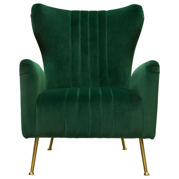Ava Chair in Emerald Green Velvet w/ Gold Leg / AVACHEM