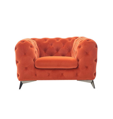 Divani Casa Delilah - Modern Orange Fabric Chair / VGCA1546-ORG-A-CH