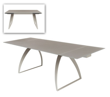 Modrest Pittson - Modern Extendable Grey Glass Dining Table / VGYFDT8852F-GRY-DT
