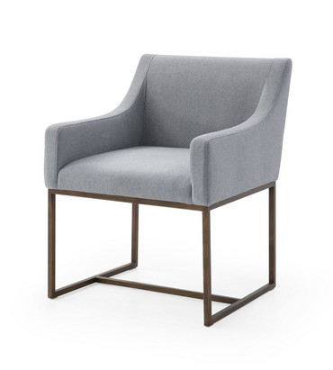 Modrest Elijah - Modern Grey & Copper Antique Brass Dining Chair / VGVCB8363-LGRY-DC