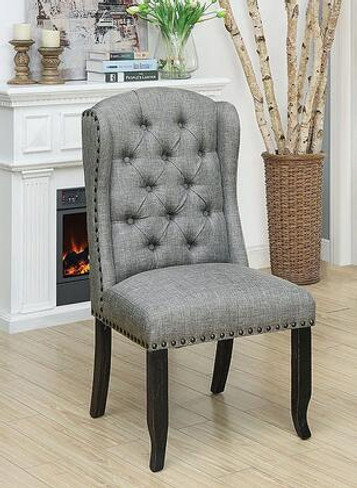 SANIA Wingback Chair (2/CTN) / CM3324BK-LG-SC-2PK