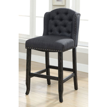 SANIA Bar Ht. Wingback Chair (2/CTN) / CM3324BK-GY-BCW-2PK