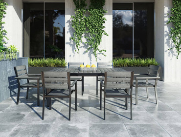 Renava Marina - Grey Outdoor Dining Table Set / VGICS1804-GRY-SET