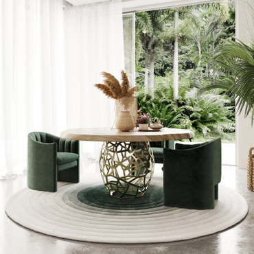 Modrest Taylor - Round 63" Live Edge Dining Table / VGEDRTLE160002-LRG-BRN-DT