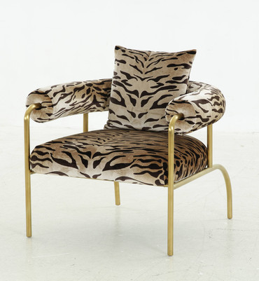 Modrest Kola - Gold Zebra Print Accent Chair / VGODZW-21051-GOLD-CH