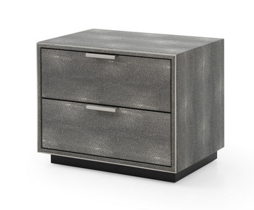 Modrest Dynasty - Modern Shagreen Two Drawer Nightstand / VGVCN2108-2-GRY-NS