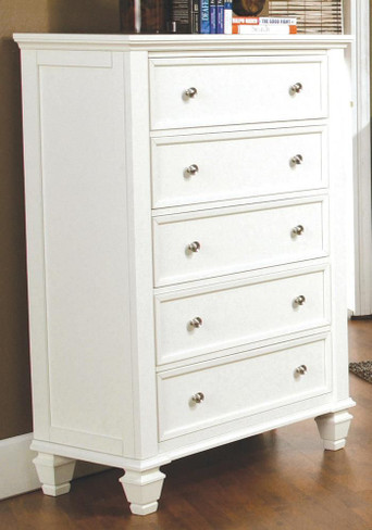 Sandy Beach 5-drawer Bedroom Chest Cream White / CS-201305