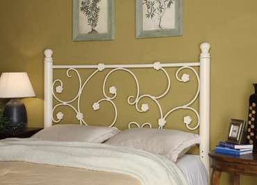 Chelsea Queen / Full Headboard with Floral Pattern White / CS-300185QF