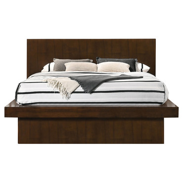 Jessica Wood Queen LED Panel Bed Cappuccino / CS-200711Q