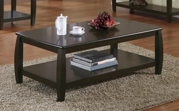 Dixon Rectangular Coffee Table with Lower Shelf Espresso / CS-701078
