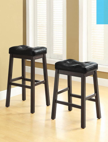 Donald Upholstered Counter Height Stools Black and Cappuccino (Set of 2) / CS-120519