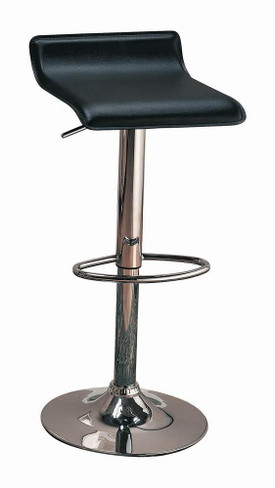 Bidwell 29" Upholstered Backless Adjustable Bar Stools Black and Chrome (Set of 2) / CS-120390