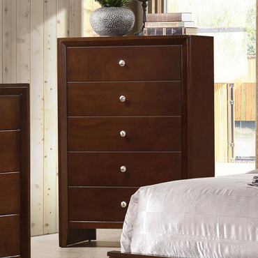 Serenity Rectangular 5-drawer Chest Rich Merlot / CS-201975