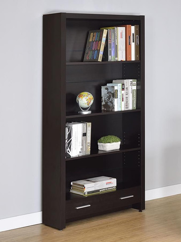 Skylar 5-shelf Bookcase with Storage Drawer Cappuccino / CS-800905