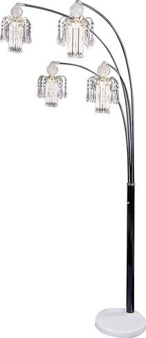 Maisel Floor Lamp with 4 Staggered Shades Black / CS-1771N