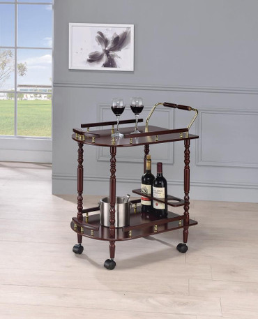 Palmer 2-tier Serving Cart Merlot and Brass / CS-3512