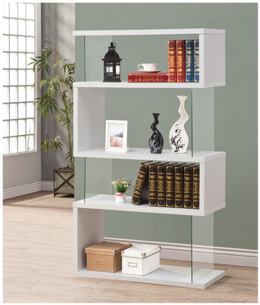 Emelle 4-tier Bookcase White and Clear / CS-800300