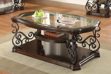 Laney Coffee Table Deep Merlot and Clear / CS-702448