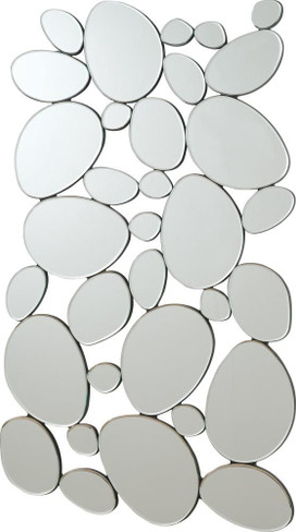Topher Pebble-Shaped Decorative Mirror Silver / CS-901791