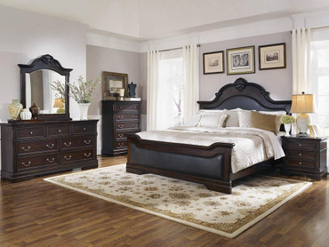 Cambridge Wood Eastern King Panel Bed Cappuccino / CS-203191KE