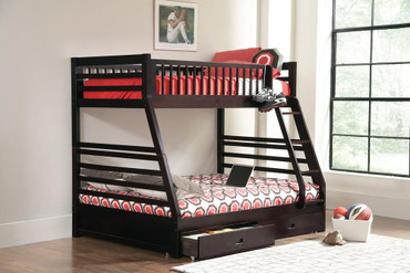 Ashton Twin Over Full 2-drawer Bunk Bed Cappuccino / CS-460184
