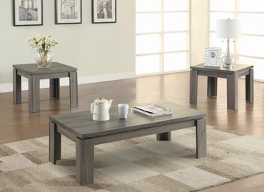 Cain 3-piece Occasional Table Set Weathered Grey / CS-701686