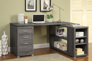 Yvette L-shape Office Desk Weathered Grey / CS-800518