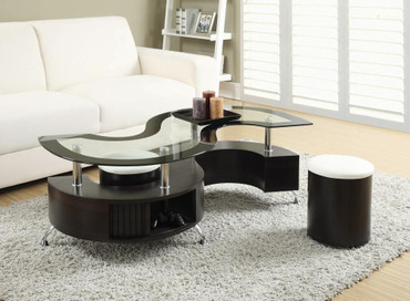 Buckley 3-piece Coffee Table and Stools Set Cappuccino / CS-720218