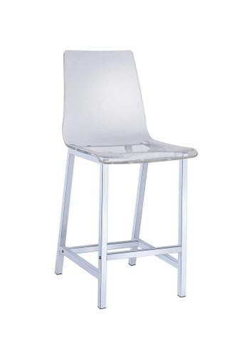 Juelia Counter Height Stools Chrome and Clear Acrylic (Set of 2) / CS-100265