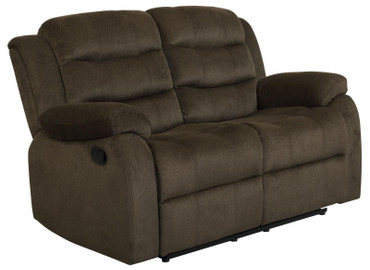 Rodman Upholstered Padded Arm Reclining Loveseat Olive Brown / CS-601882