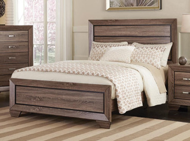 Kauffman Wood Queen Panel Bed Washed Taupe / CS-204191Q