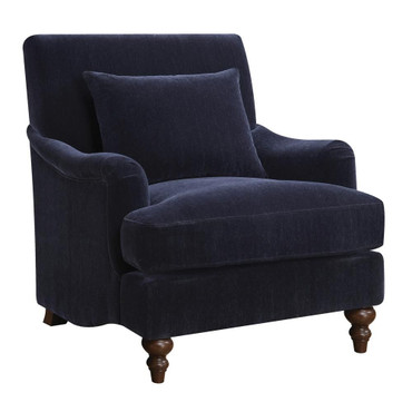 Frodo Upholstered Accent Chair with Turned Legs Midnight Blue / CS-902899