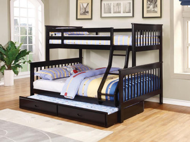 Chapman Wood Twin Over Full Bunk Bed Black / CS-460259