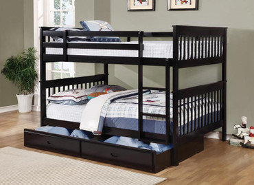 Chapman Wood Full Over Full Bunk Bed Black / CS-460359