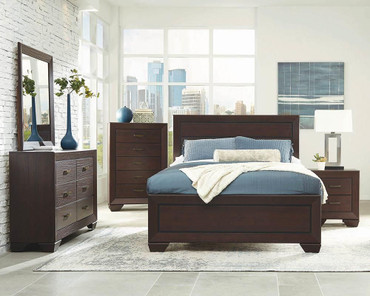 Kauffman Wood Queen Panel Bed Dark Cocoa / CS-204391Q