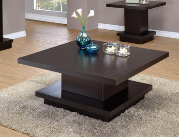 Reston Pedestal Square Coffee Table Cappuccino / CS-705168