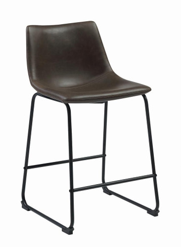 Michelle Armless Counter Height Stools Two-tone Brown and Black (Set of 2) / CS-102535