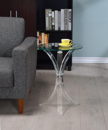 Laning Round Accent Table Clear / CS-900490
