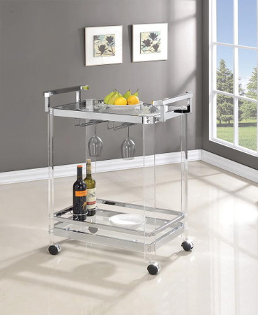 Jefferson 2-tier Glass Serving Cart Clear / CS-902589