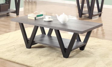 Stevens V-shaped Coffee Table Black and Antique Grey / CS-705398