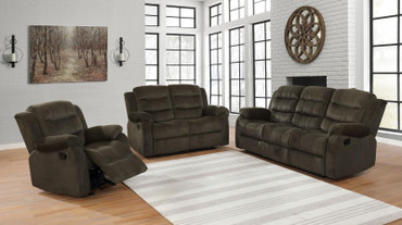 Rodman 3-piece Upholstered Reclining Sofa Set Olive Brown / CS-601881-S3