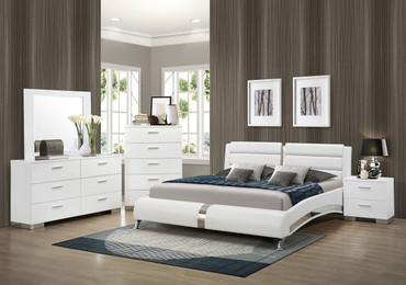 Jeremaine 5-piece Eastern King Bedroom Set White / CS-300345KE-S5