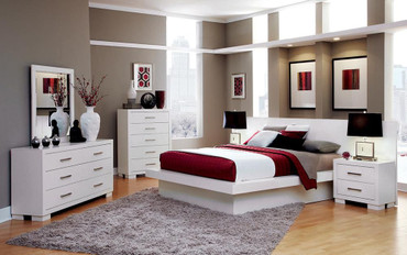 Jessica 4-piece California King LED Bedroom Set Cream White / CS-202990KW-S4